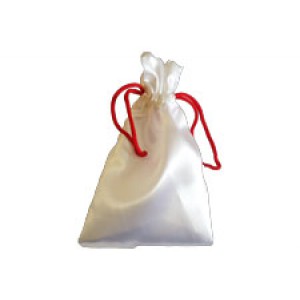 Мешок подарочный белый А5 кайма красная